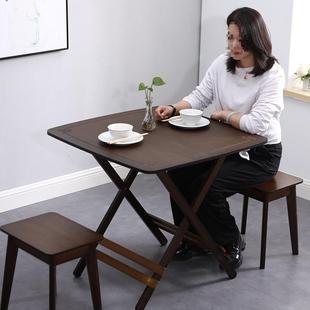 小折叠方桌子简易家用正形餐桌方阳台小几吃小茶桌楠竹宿舍新F96T