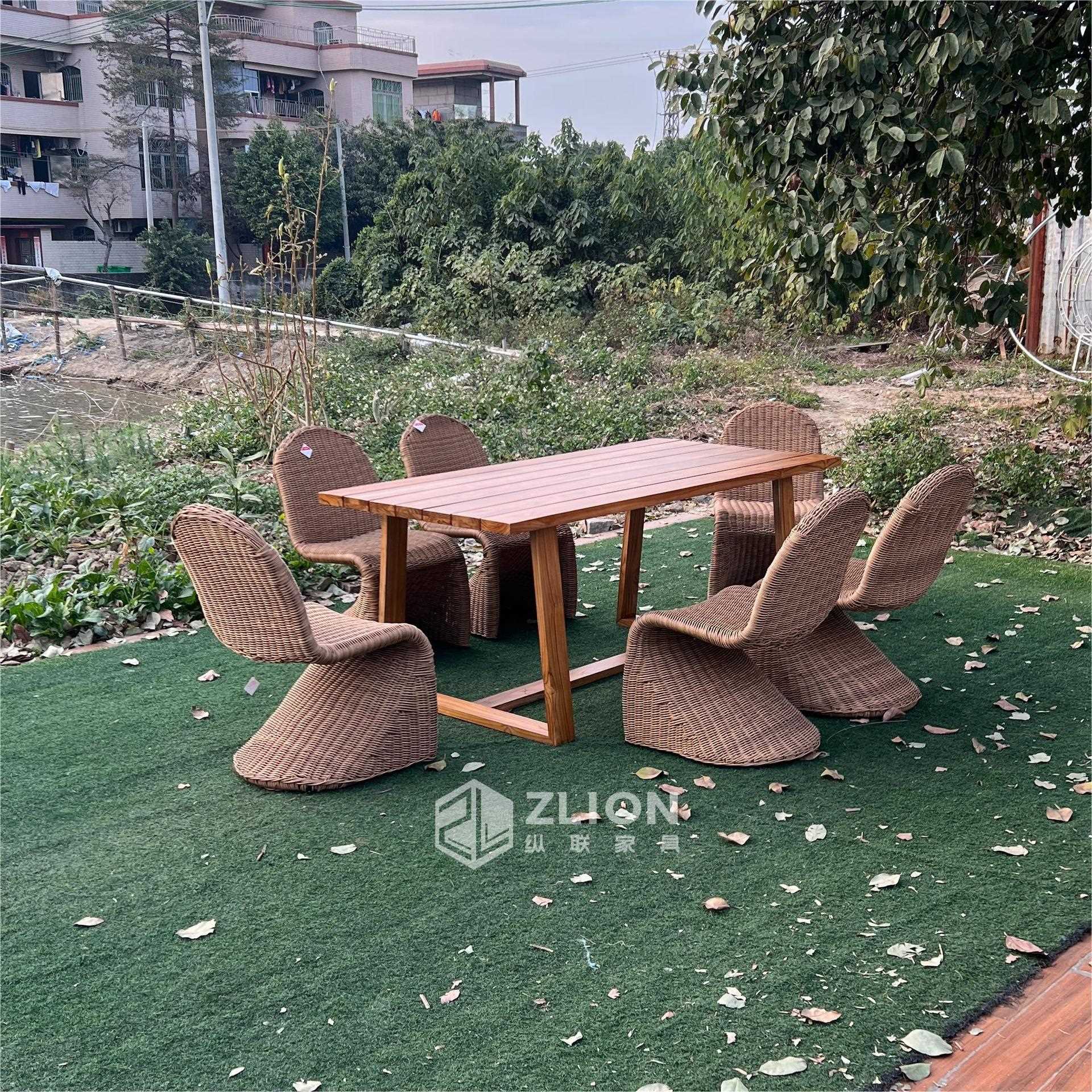 户外藤编实店木COT桌椅酒木民宿藤花园庭院阳台休闲编椅子柚桌子