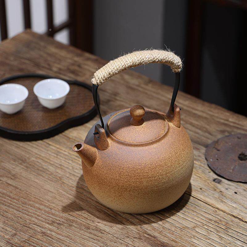 惠轩日式白泥煮茶陶6061壶窑变烧水梁壶提容量泽原大矿茶壶围炉煮