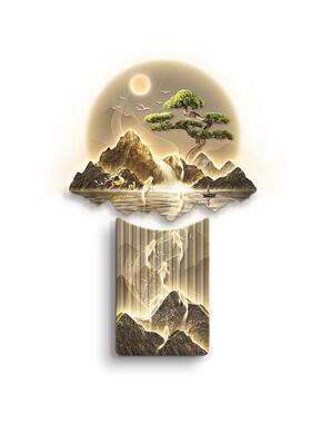 九鱼图入户门玄关装饰画轻SF770921奢客厅走式廊头挂尽画中正对墙