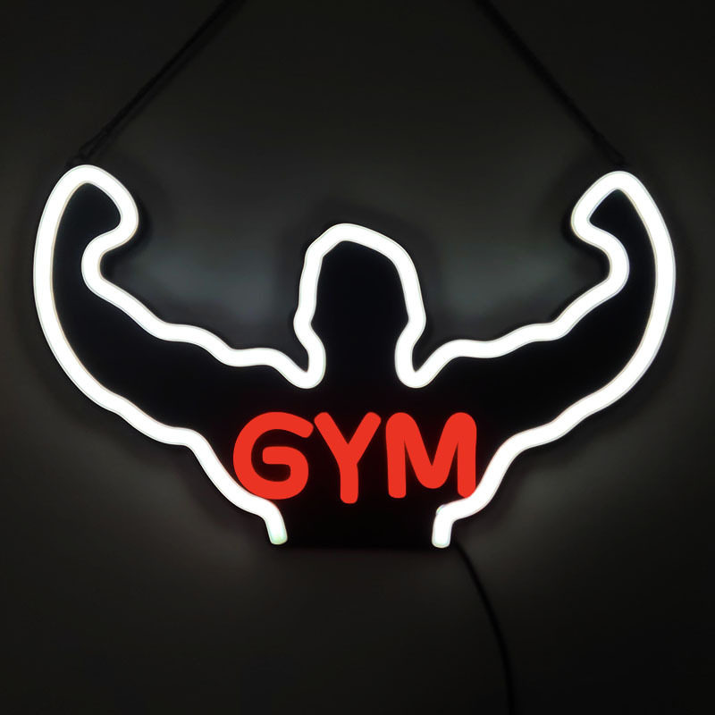 高端健身房专用霓虹灯LED发光GYM健身房装饰营业灯12V个性彩灯
