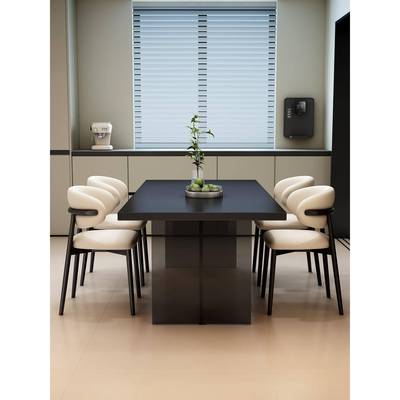 岩板餐桌2椅02新款饭家5用现代简约悬浮ECI感亚克力长方形办公吃