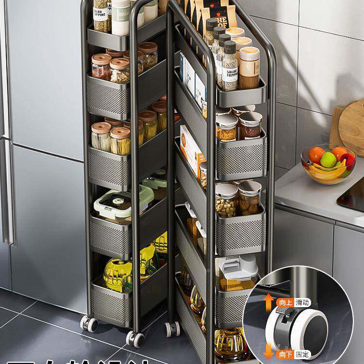 不F98SMSMT锈钢极窄置隙缝收纳柜厨房夹缝物冰箱面抽拉柜架卫生间