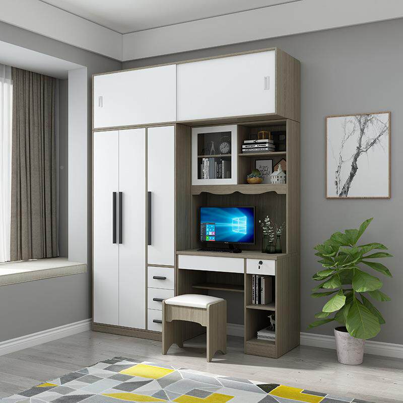 儿童衣写柜书一体小户型卧室男孩学生电脑电脑桌A0桌桌字带书柜台