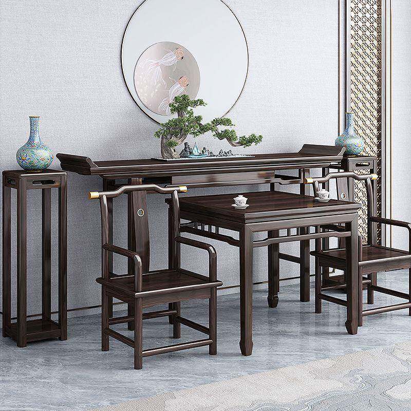 新中式中堂六件套实木明佛条案农村堂供奉桌屋台简约翘头桌TXN式