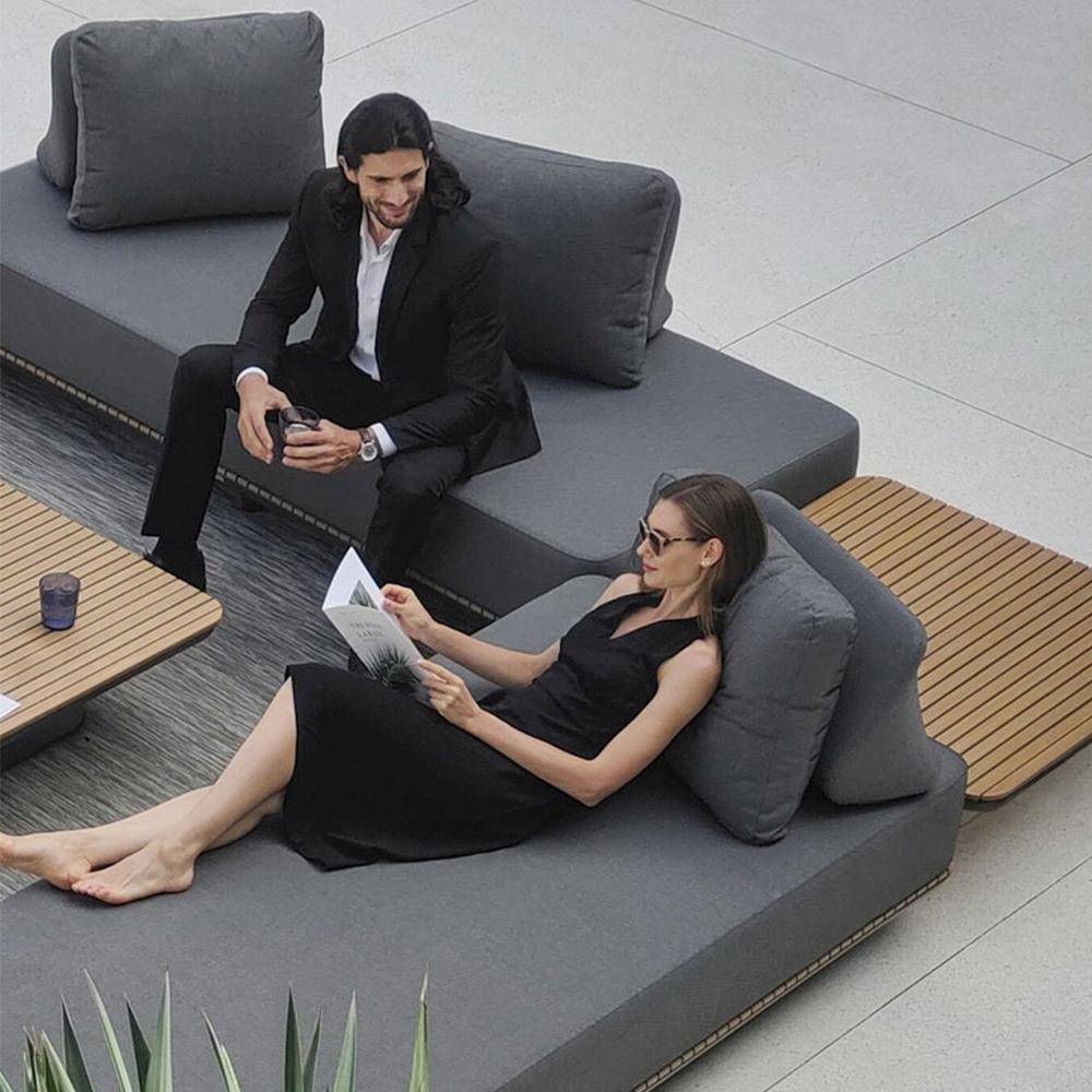 院户外沙发别墅现庭转角沙发代简约阳674台露天藤椅木沙发家具柚