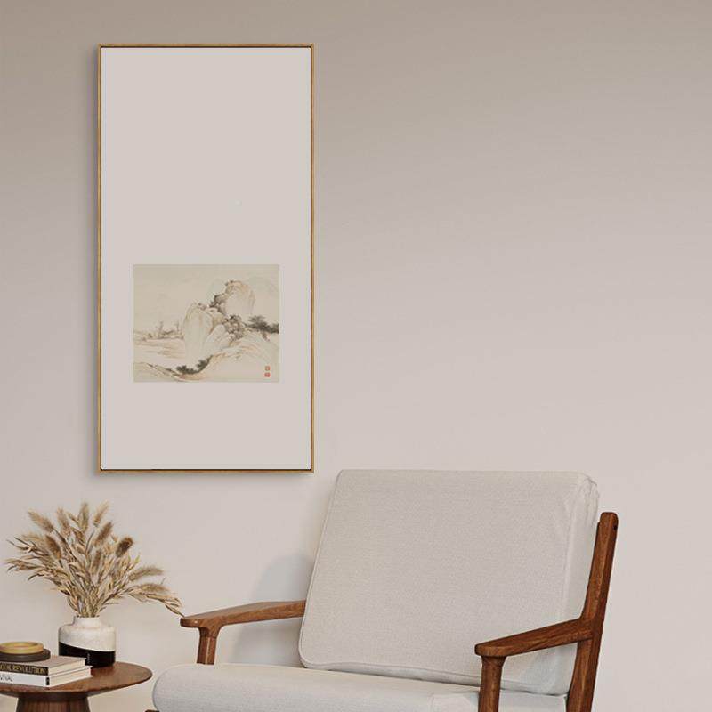 古代山水画水墨新中式画竖QZ202204版式书室房卧客挂厅民宿样板间