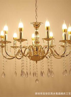 厂家亭直供庆道婚具舞台置仪式婚礼JTV布欧式铁艺电镀水晶吊顶装