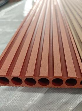 WPC地工厂直纹圆孔塑木地专板板外阳台庭院防户水室外地面用OOF改