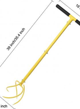 Jun24930手动手耕地机培可拆卸大爪子花耕园机栽爪工具长柄钢地机