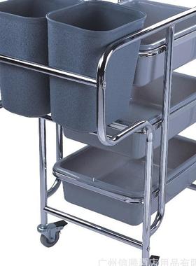 不钢收碗车收餐车餐盘收集车三加锈厚手推清洁6车白136云AF层0817