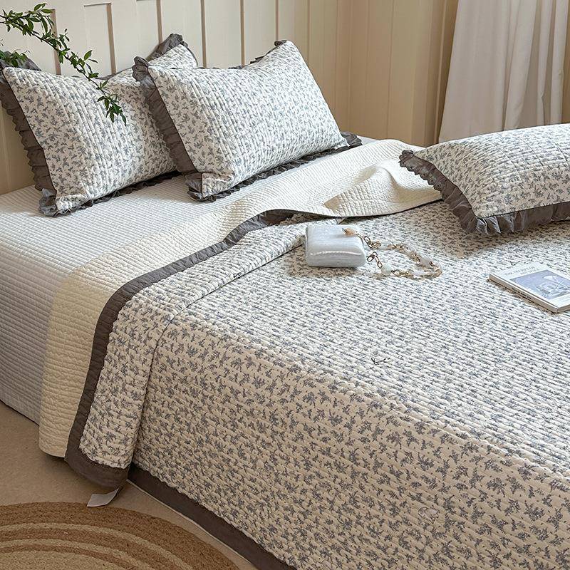 0支全双棉层纱床盖单IHH件夏季纯棉绗缝夹棉榻单榻米防滑床6四季