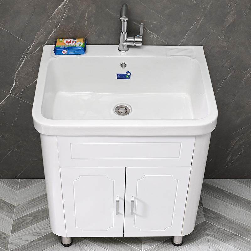 5陶瓷衣洗池台盆一体洗衣柜浴室N柜241组合洗手池落地加深槽水家