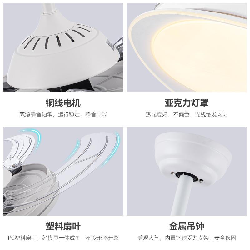现代约隐风扇灯大尺寸简家用客厅餐48-YX1厅吊形扇灯大力带电风扇