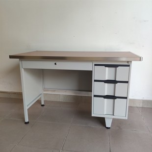 防火水铁台钢制铁皮桌1.2米钢制工B作台1.4米金属职员桌写字工作