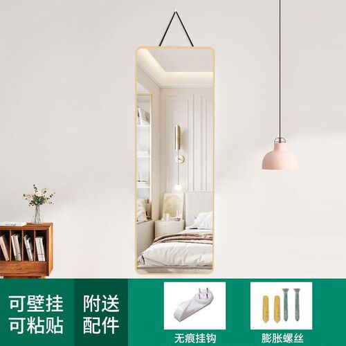 全身镜壁挂式穿衣落地镜子卧x室家用宿舍衣柜贴墙免打孔挂墙试衣