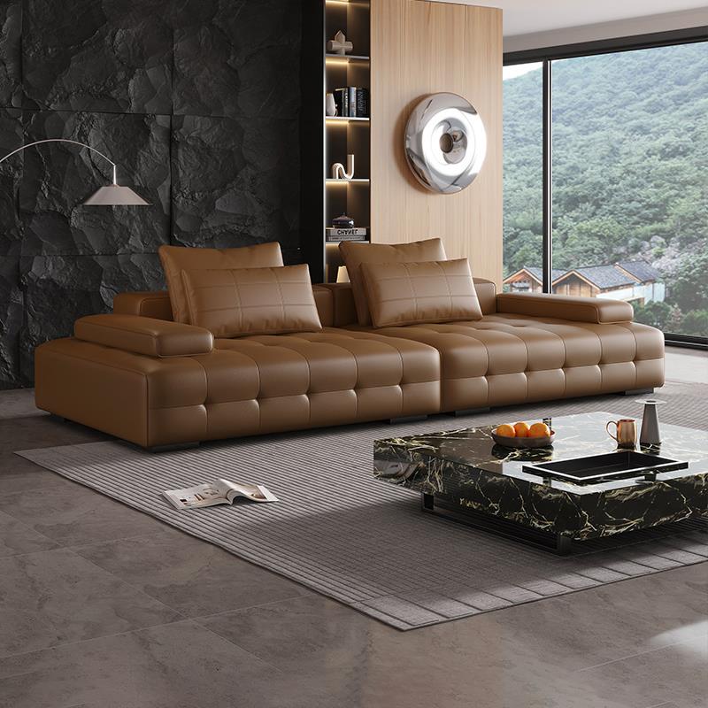 劳伦斯沙发意式极简大小户型客厅现代简约轻奢直排别墅模块皮沙发