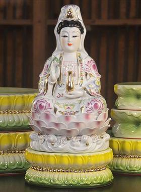 青彩陶瓷莲花底座观音菩萨佛像增高底座神像加高供佛坐佛座垫高