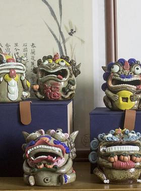 手做工艺品手工香插茶宠中式复古茶桌书房工艺品麒麟貔貅装饰摆件