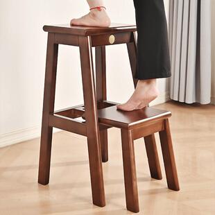 登高取物楼梯凳加厚家用多功能爬梯实木可折叠两步可登高楼梯凳子