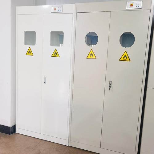 全钢防爆气瓶柜安全柜实验室氧气氩气氮气气体固定架钢瓶储存柜子