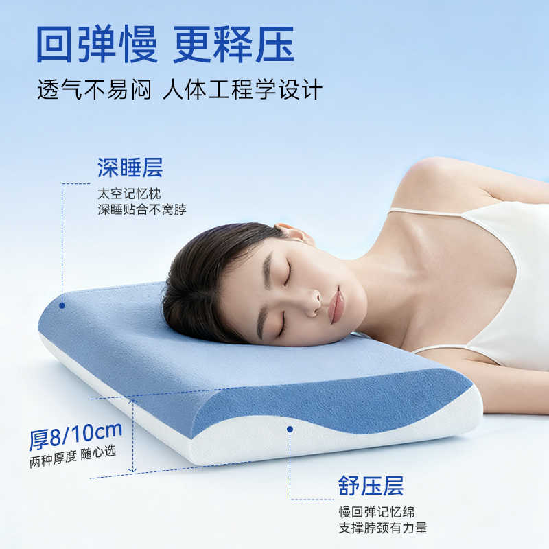 小布农成人学生慢回弹记忆棉枕头