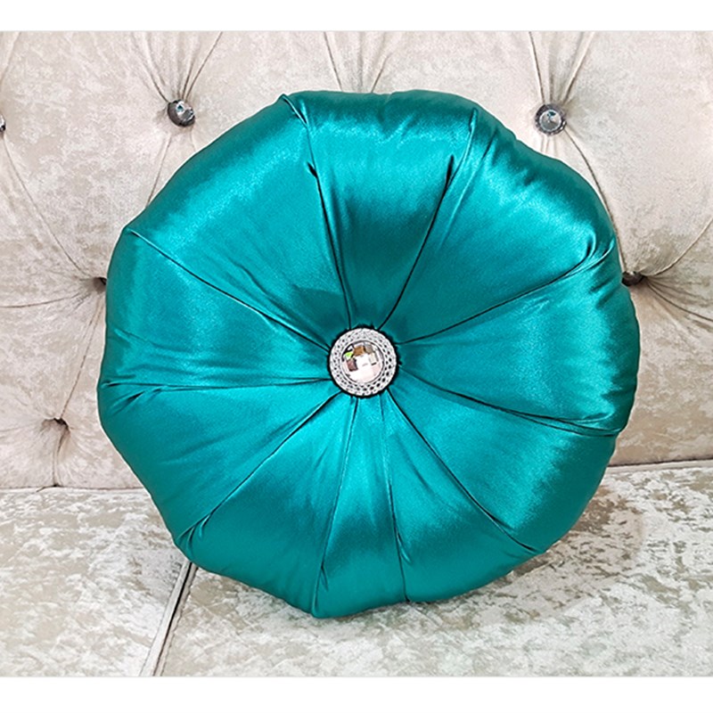 轻奢圆枕高档圆形抱枕纺丝丝滑圆靠枕沙发靠垫床上用品摆件