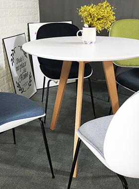 简约时尚休闲桌实木桌小公寓餐桌小圆桌方桌洽谈咖啡桌Eames桌