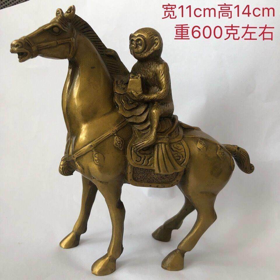 古玩收藏乡下老物件 清朝乾隆年制马上封侯家居装饰摆件 特价包邮