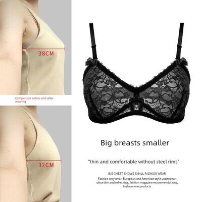 大乳房出现小,没有钢圈文胸,Non-Gathering,薄,舒适,透气,满杯,大