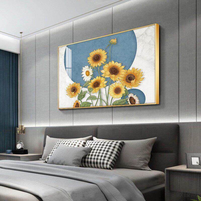 卧室床头装饰画主卧玫瑰花挂画轻奢现代高档房间背景墙壁画2026款
