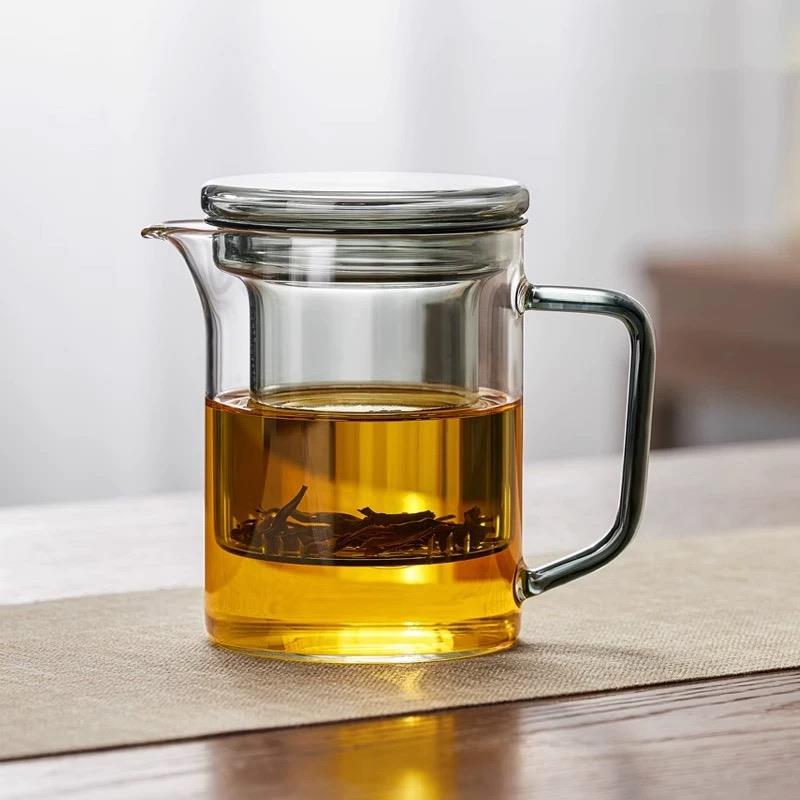 玻璃茶杯耐高温泡茶杯茶水分离冲茶器办公室待客泡红茶茶具泡茶壶