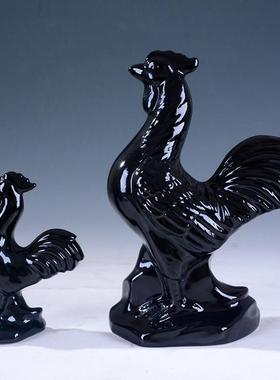 大小号黑色可爱站立公鸡生肖金钱鸡风水摆件家居装饰品工艺品摆件