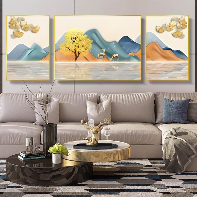 5D三钻画满钻石2025新银杏叶风景客厅粘钻石贴纸十字绣麋鹿可访问