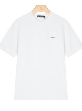 保罗彼得 专柜同款 男士简约纯色校园运动日常圆领T恤TCECT00051