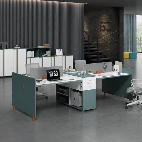 办公桌椅组合高柜简约现代办公室2/4/6人位屏风隔断办公室电脑桌