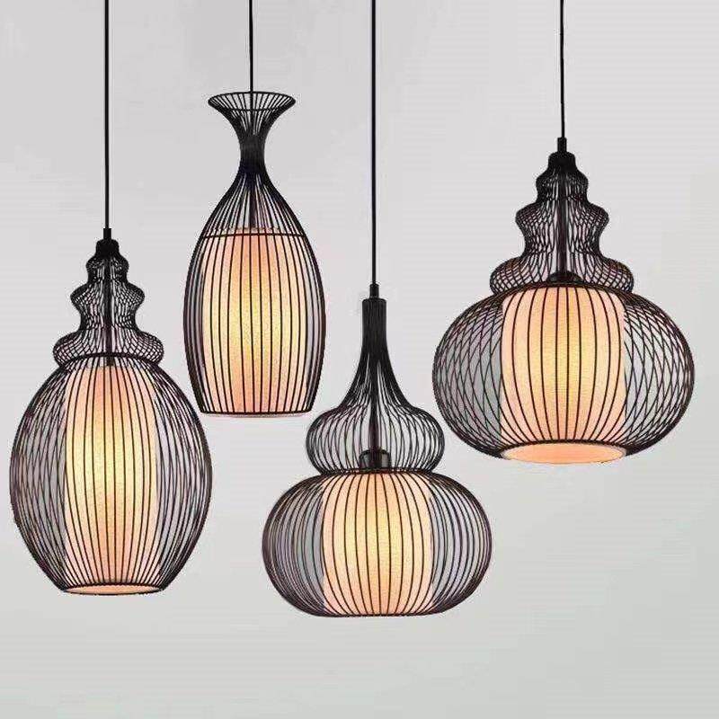 新中式鸟笼吊灯复古茶楼火锅店餐厅饭店走廊铁艺灯笼复古工装吊灯,家装灯饰光源,餐厅吊灯,淘宝优惠券,粉丝福利购,淘宝优惠卷