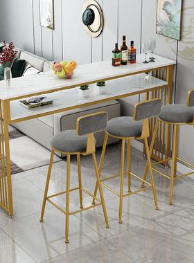 北欧靠墙吧台桌家用客厅隔间阳台长条桌靠窗桌高脚桌轻奢吧台桌椅