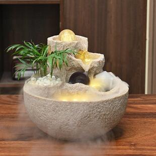 轻奢客厅流水摆件风水轮球循环水生财办公室店铺开业送礼现代招财