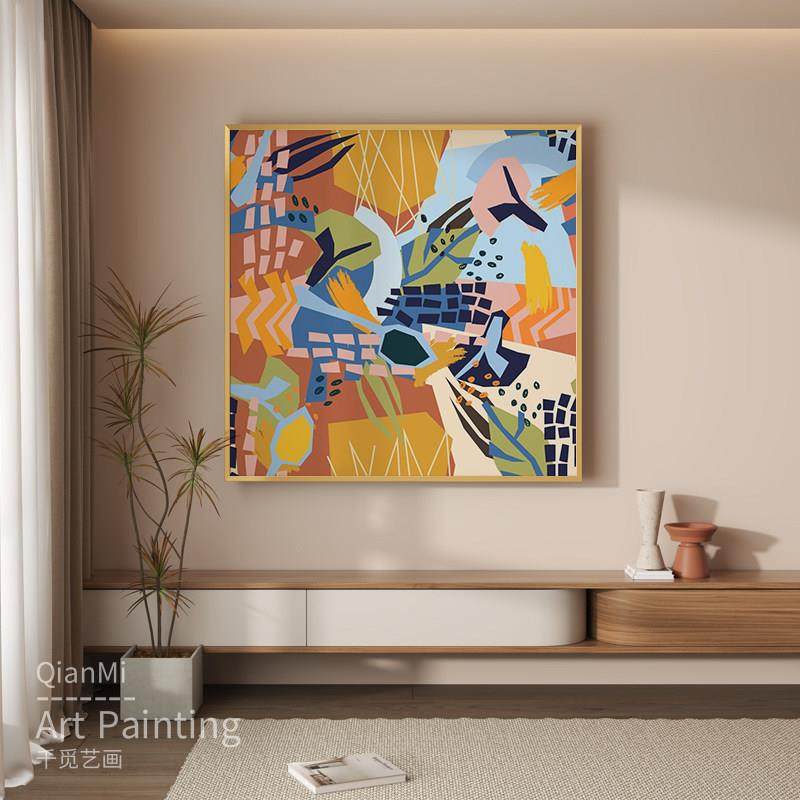 抽象色块玄关过道壁画北欧轻奢几何艺术客厅装饰画沙发背景墙挂画,家居饰品,现代装饰画,淘宝优惠券,粉丝福利购,淘宝优惠卷