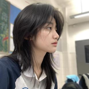 狼尾假发半扎武士头日系少年感鲻鱼头女生短发彷真男生短发全头套