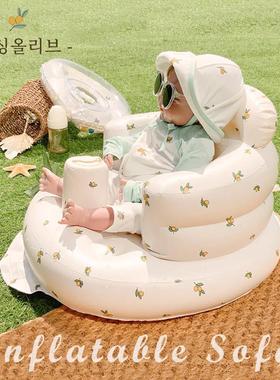 韩国婴儿学坐椅训练神器宝宝充气沙发洗澡防摔椅子多功能儿童餐椅