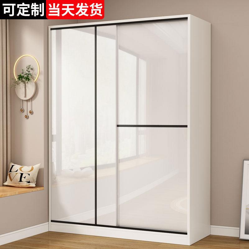 衣柜家用卧室拉门出租房用小户型现代简约实木柜子简易组装衣橱