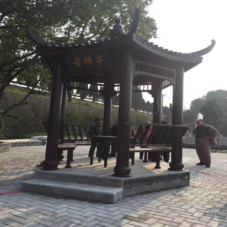 厂家直销樟子松防腐木四角亭亭古建长廊木屋葡萄架家用仿古凉亭