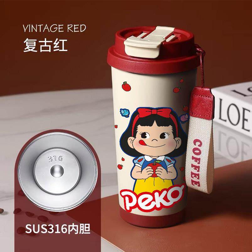 不二家牛奶妹316不锈钢保冰/保温咖啡杯便携男女新款吸管口冷水杯,餐饮具,保冷/保温杯,淘宝优惠券,粉丝福利购,淘宝优惠卷