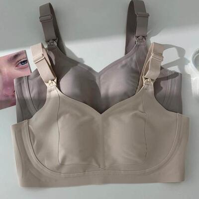 哺乳文胸聚拢防下垂产后哺乳专用胸罩孕妇大胸显小无痕怀孕期内衣