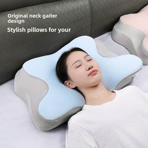 助眠颈枕，带枕套的记忆泡沫蝴蝶枕，慢回弹蝴蝶颈椎高低软Q弹性