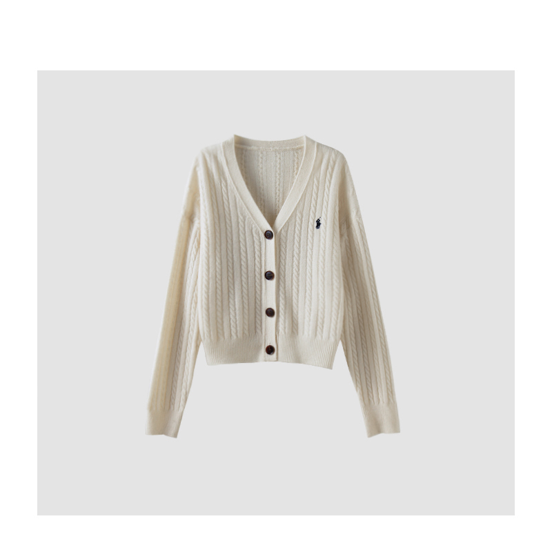 小黑妞专享 洋毛洋绒复古绞花针织开衫 AXNJ215X