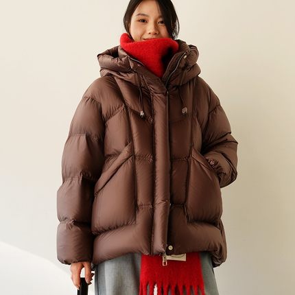 【米粒推荐】新国标95白鸭绒挡风门襟连帽保暖羽绒服HXZJ021X