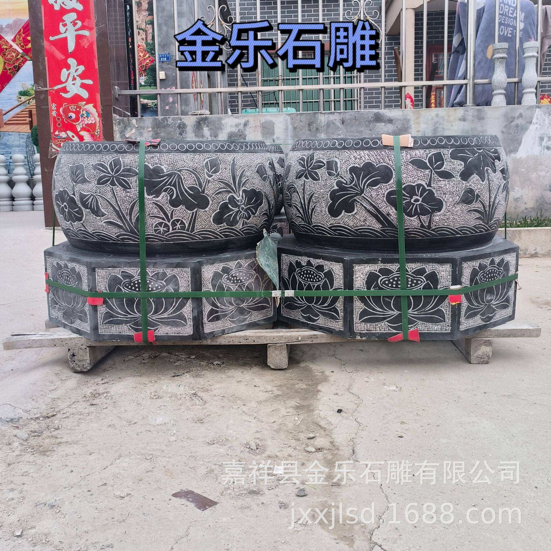 仿古做旧青石柱基石 石雕柱顶石 寺庙景区花园石柱墩厂家直供